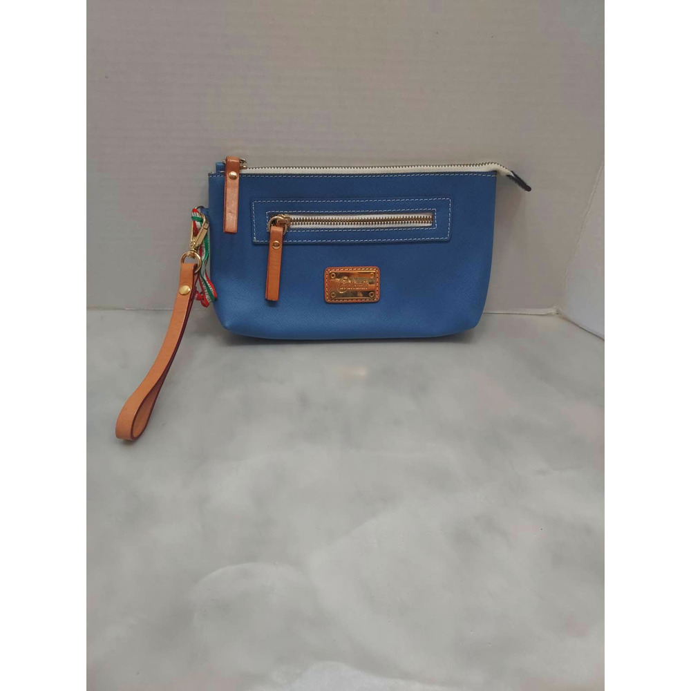 Blue Cavalcanti Wristlet. Genuine Leather - Made in Italy